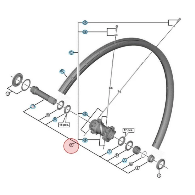 Axe Complet De Roue Avant Shimano Deore HB-M8010 1 Axe Complet De Roue Avant Shimano Deore HB-M8010