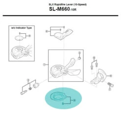 Capot Inférieur Droit Shimano SL-M660-10R - Y6T998020