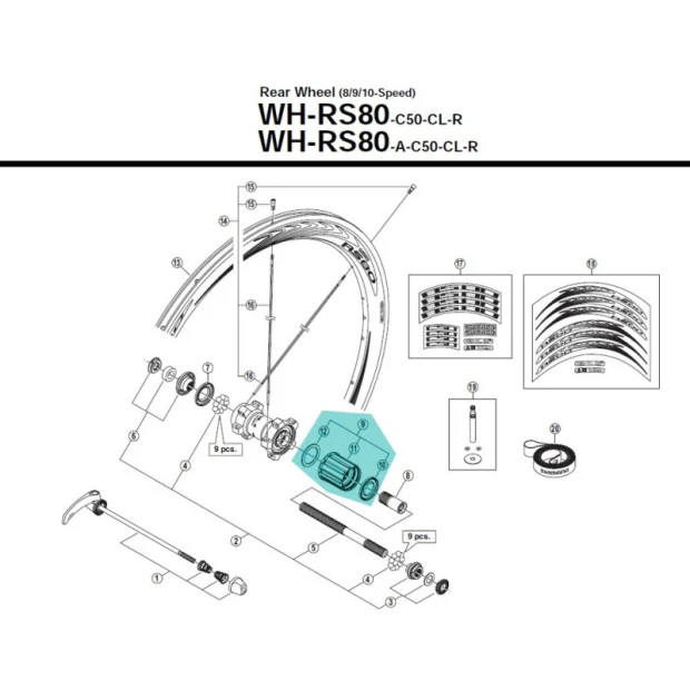 Corps Roue Libre Shimano - Y4DV98110 1 Corps Roue Libre Shimano - Y4DV98110