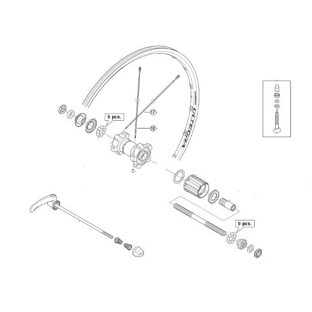 Rayon Shimano Ultegra WH6700 - Arrière (x1) 1 Rayon Shimano Ultegra WH6700 - Arrière (x1)